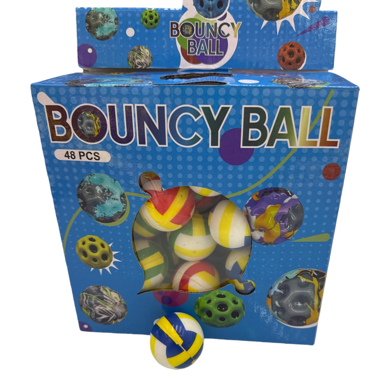 Colorful bouncy ball set with packaging box, children's educational and stress-relieving toys, safe and environmentally friendly Item Picture