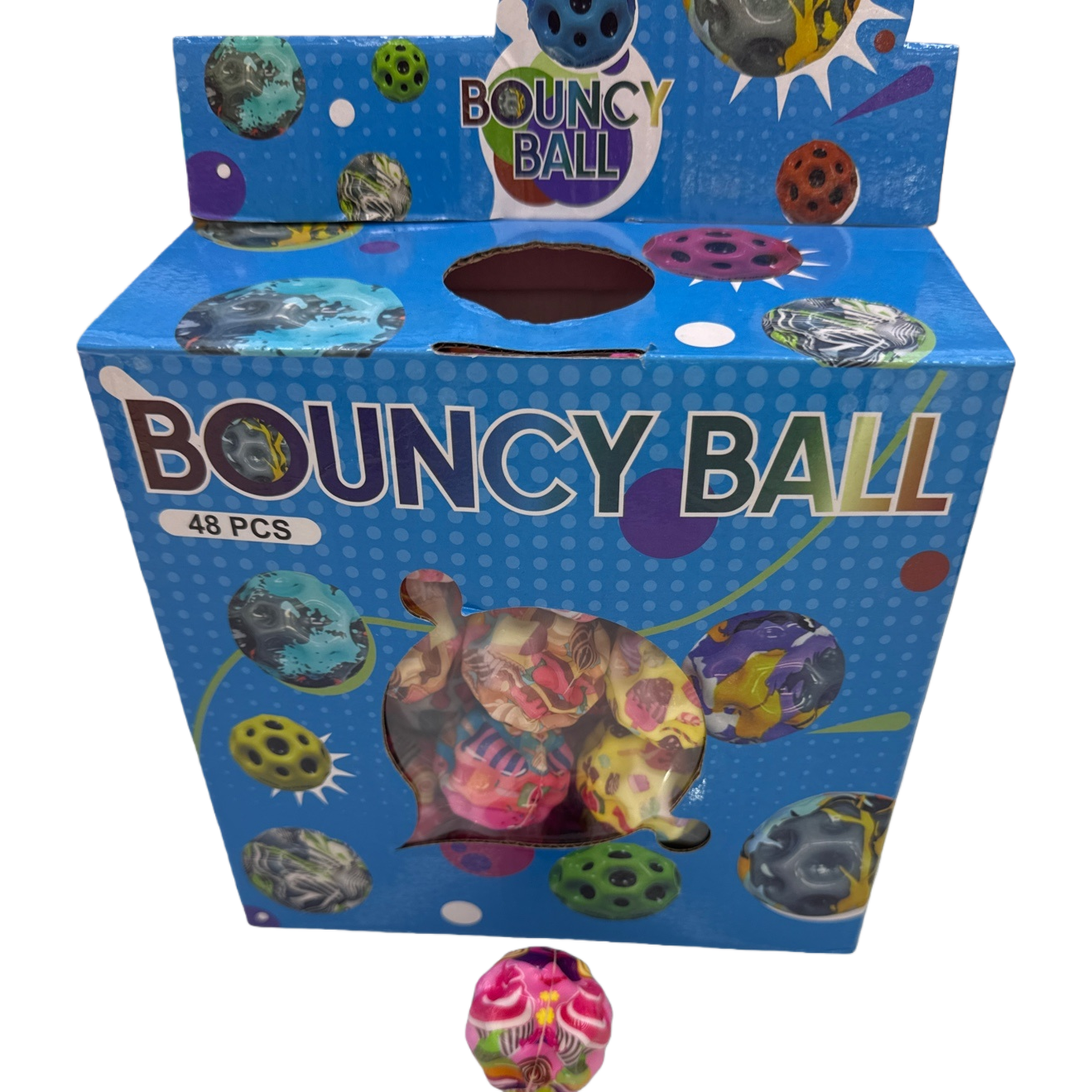 Colorful bouncy ball set with packaging box, children's educational and stress-relieving toys, for sports training Item Picture