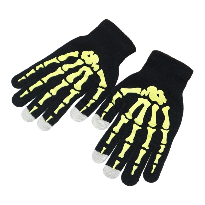 Green skull patrón guantes negros moda moda moda cool ciclismo guantes calientes Item Picture