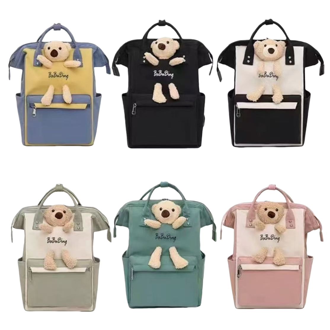 Cute little bear decorated backpack for students commuting light, fashionable and casual 🎒 Item Picture
