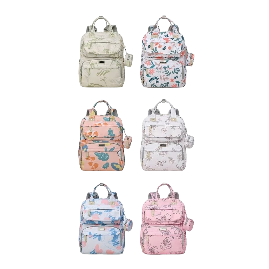 A lightweight and fashionable backpack with multi-color printed designs Item Picture