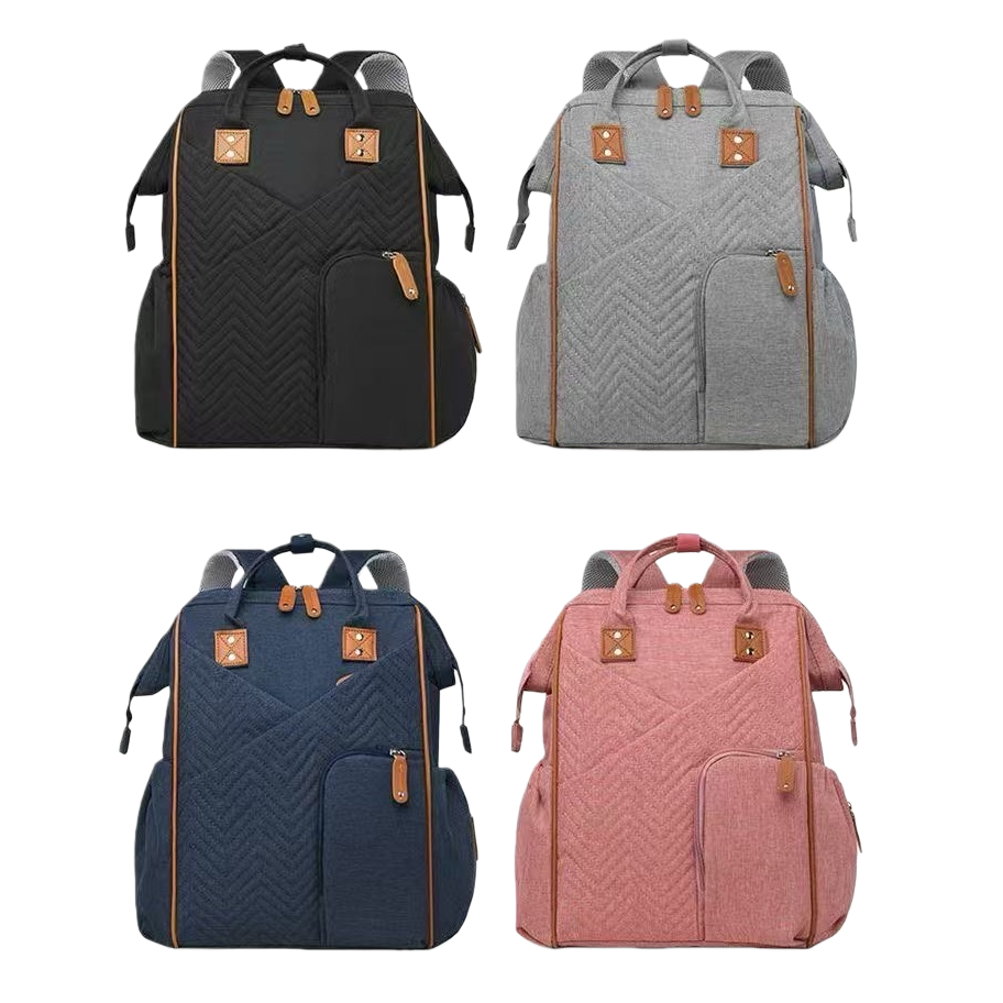 Black, grey, blue and pink fashionable and casual backpack Item Picture
