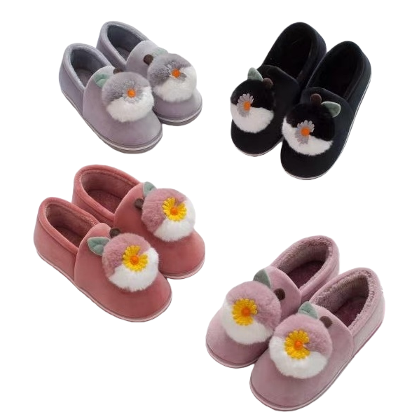 Cute plush slippers for women, home cotton slippers, warm, anti-slip and soft soles Item Picture