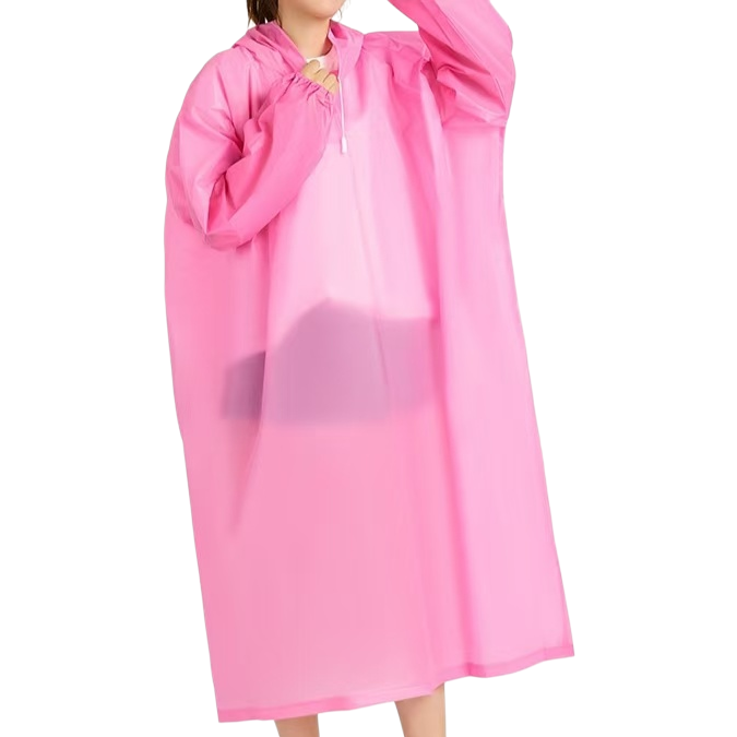 Adult lightweight EVA hooded and sleeved raincoat, suitable for use in sports events, travel, outdoor and other places. Item Picture