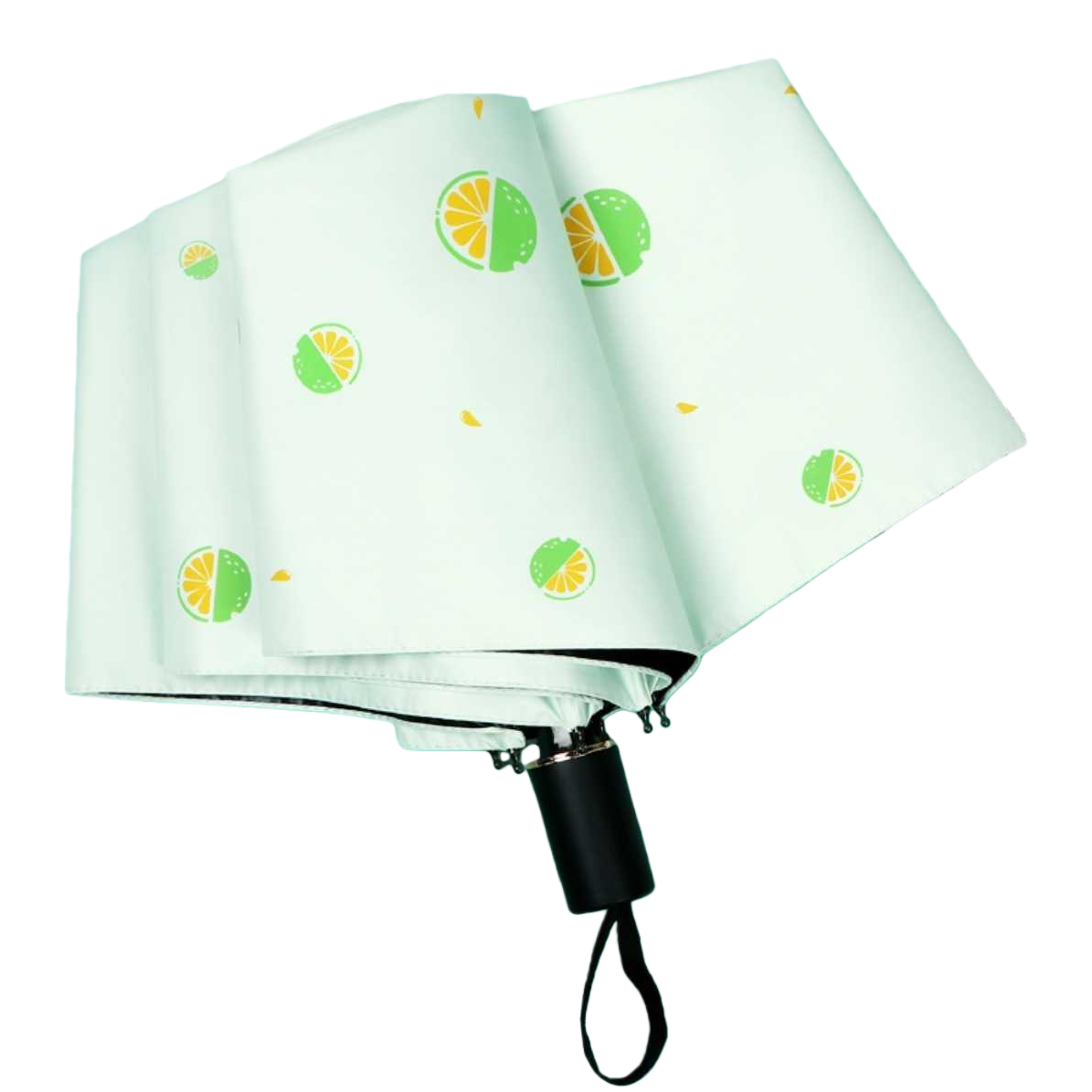 Lemon pattern printed all-weather umbrella, waterproof, sun-proof, lightweight and foldable, suitable for both women and men Item Picture