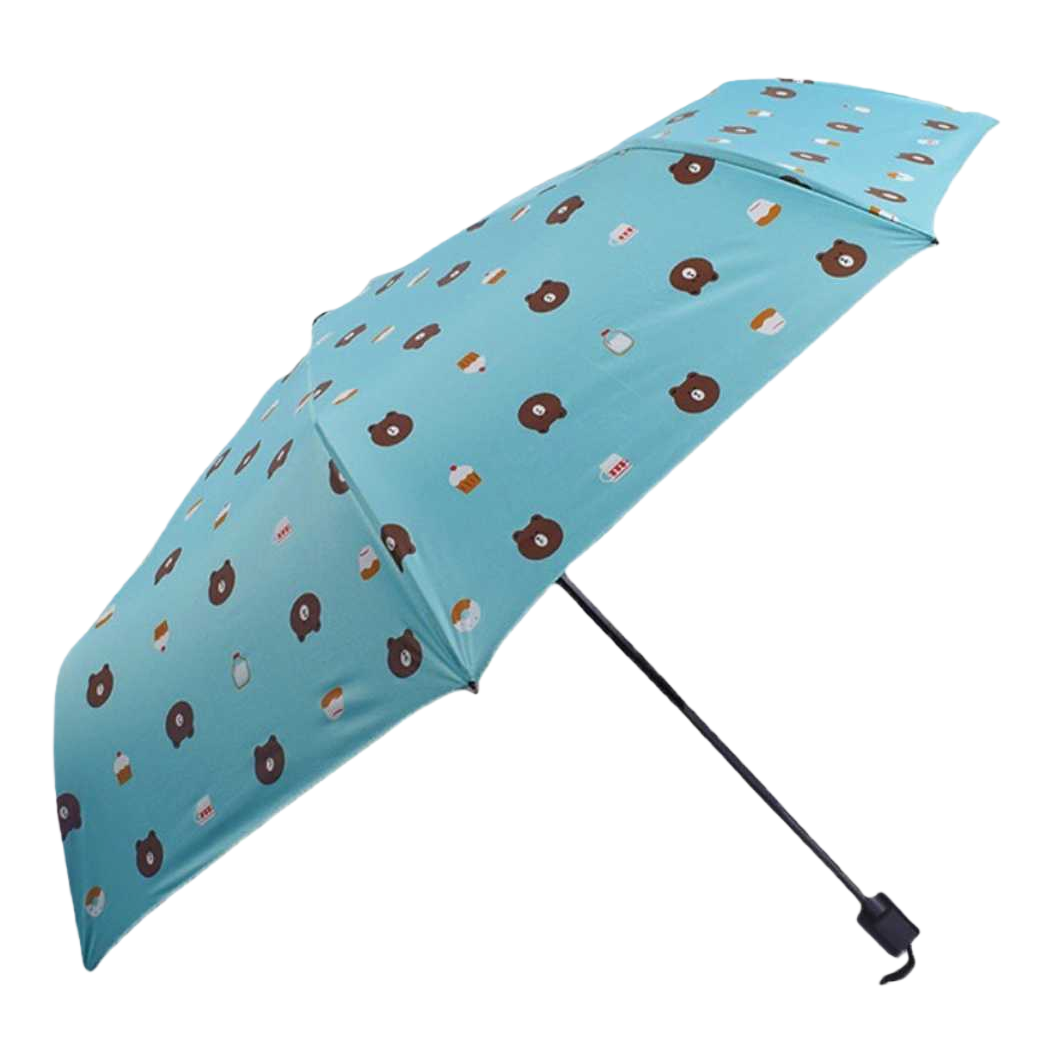 Blue cartoon pattern all-weather umbrella, waterproof and sun-proof lightweight folding umbrella Item Picture