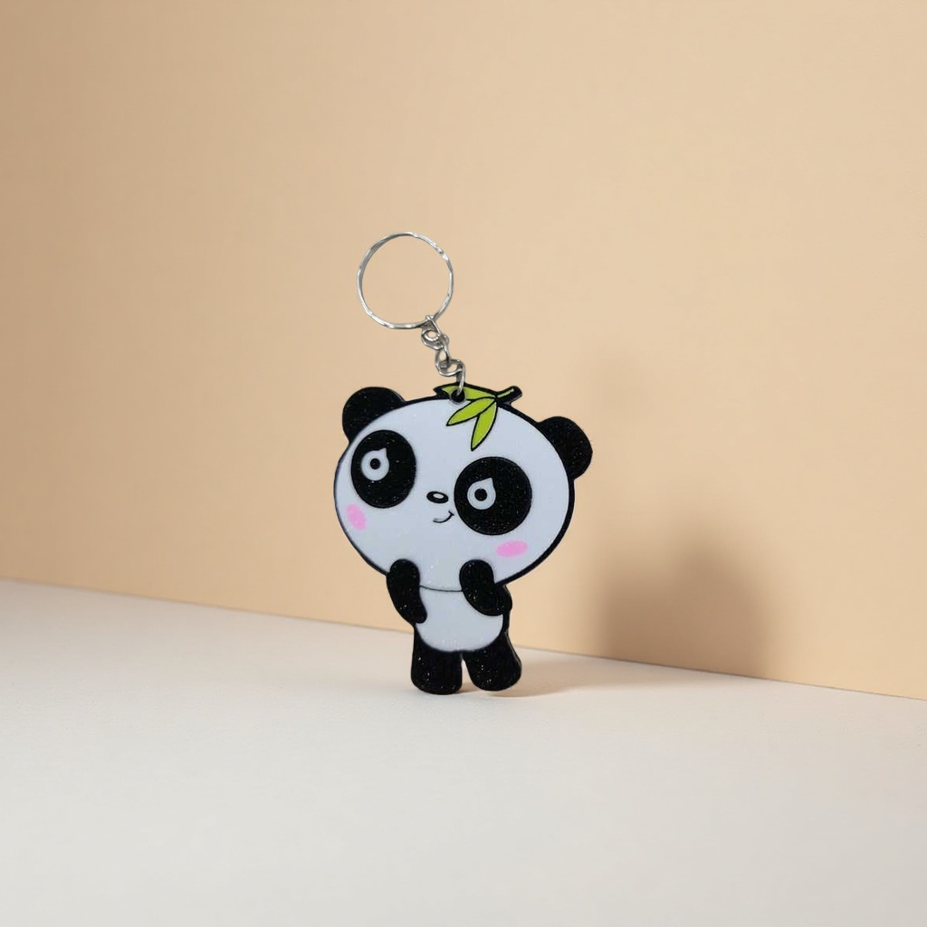 Cartoon panda-shaped keychain, cute plush pendant, portable bag accessory Application Scenario