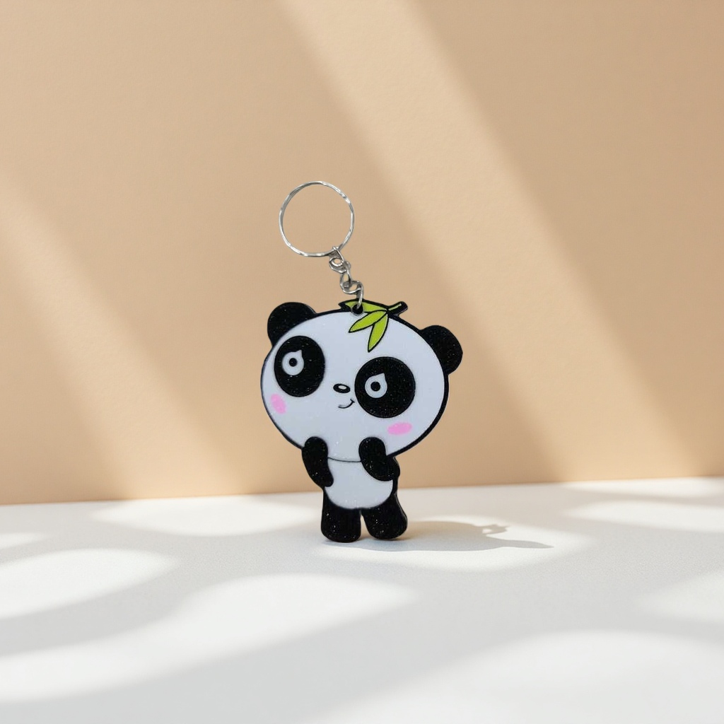 Dibujos animados panda forma llavero lindo peluche colgante bolsa de mano colgante decoración