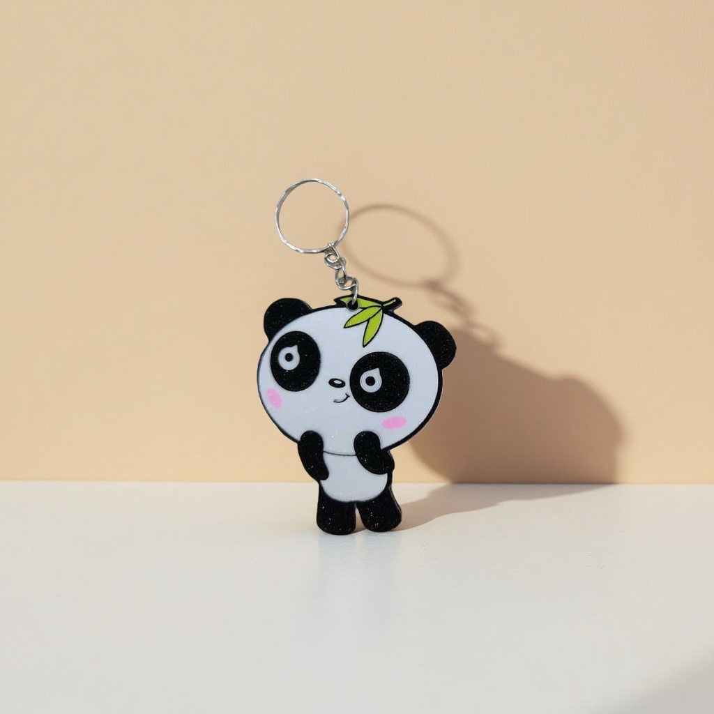 Cartoon panda-shaped keychain, cute plush pendant, portable bag accessory Specification image