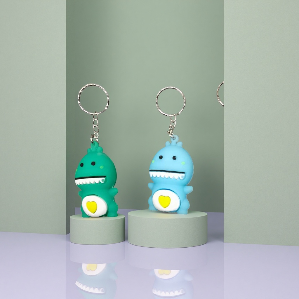 Dibujos animados dinosaurio forma llavero simulación tridimensional cute colgante unisex