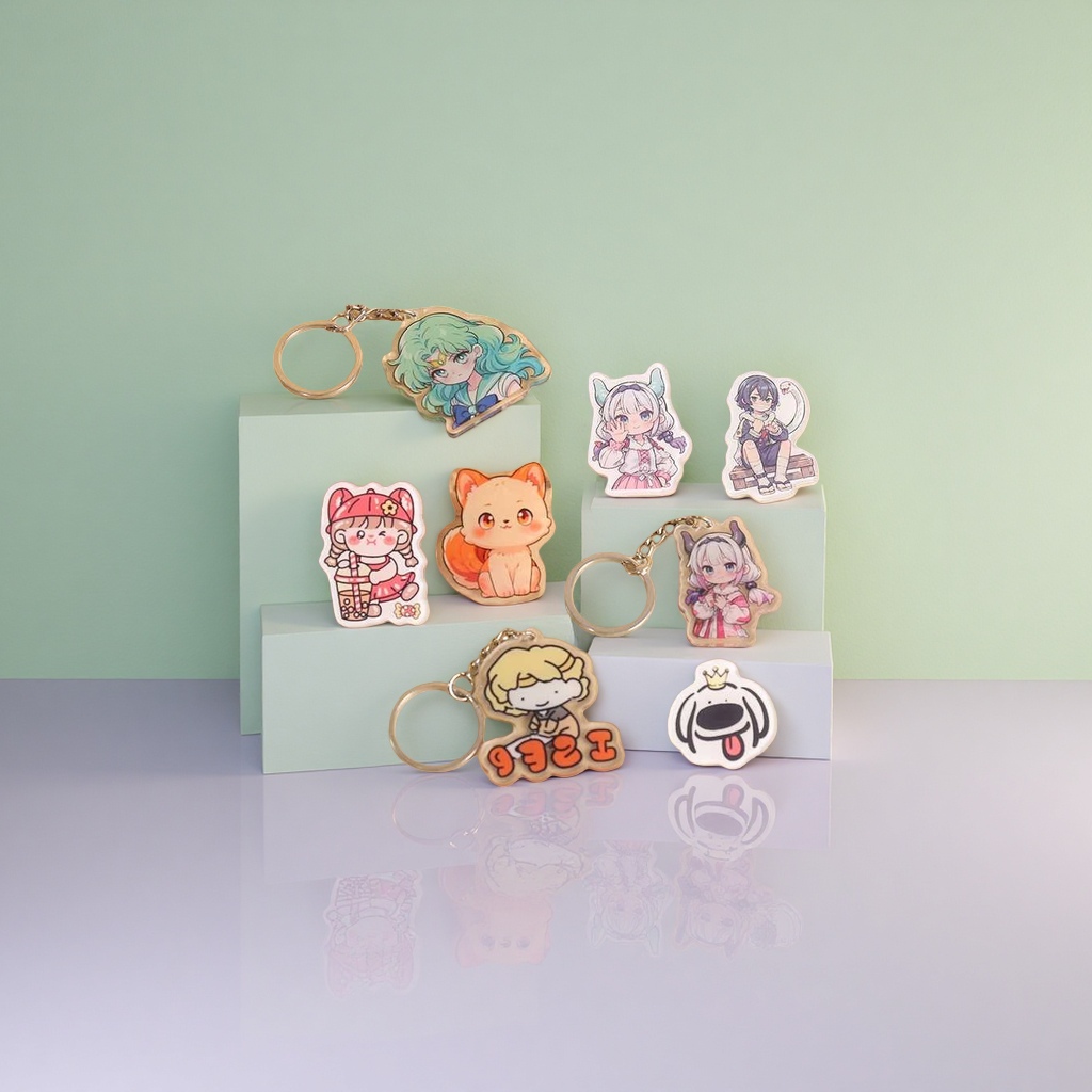 Customized upgraded acrylic keychains for printing can accept urgent orders. Large quantities offer favorable prices Specification image