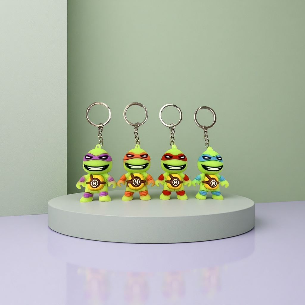 Dibujos animados tortugas ninja llavero metal aleación colgante lindo lindo divertido cuerpo pequeño