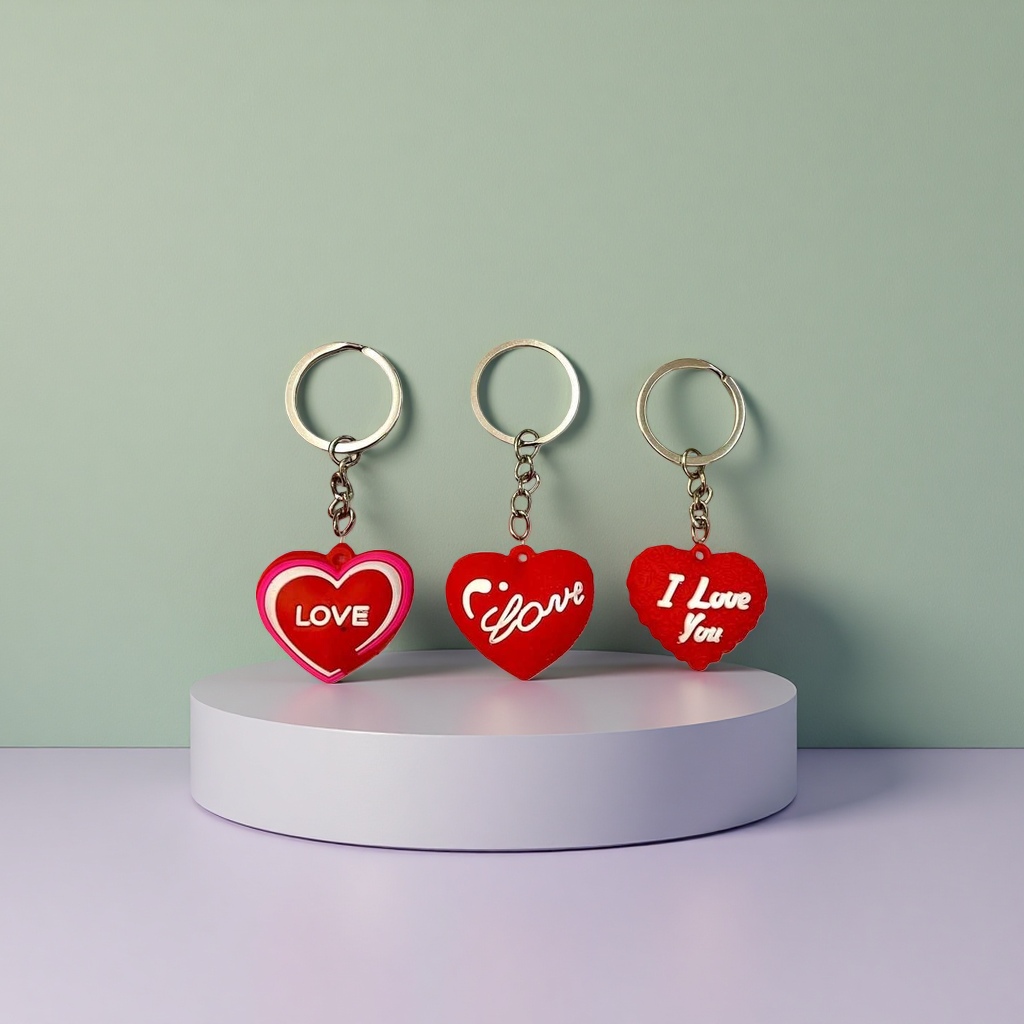 Corazón en forma de llavero metal textura simple moda cuerpo colgante decoración Specification image