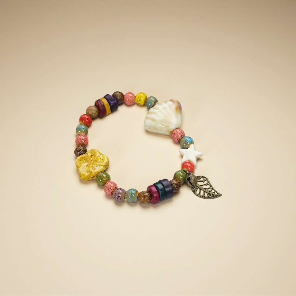 Colorful bead bracelet, natural stone bead woven bracelet for women, 18cm adjustable Application Scenario