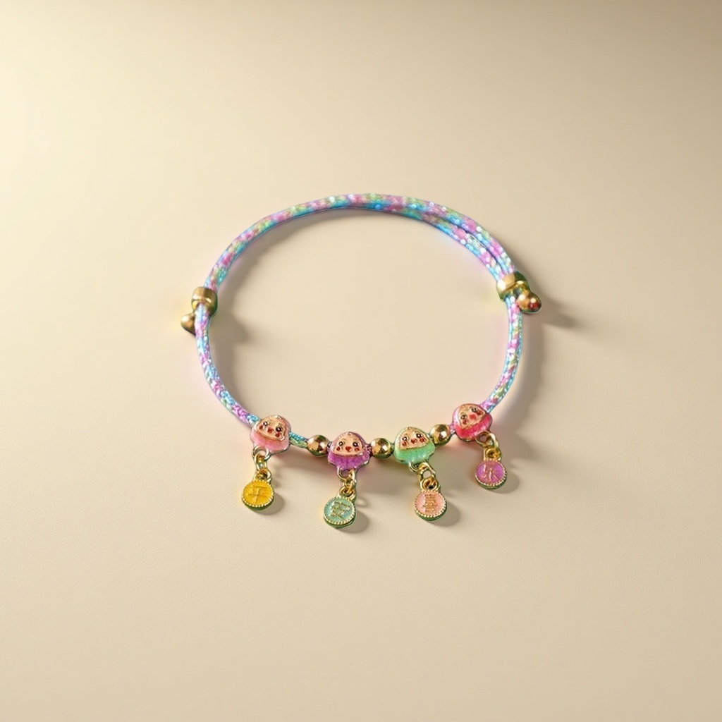 Colorful woven bracelet, hand-woven with natural cotton thread, light and breathable summer accessory Application Scenario