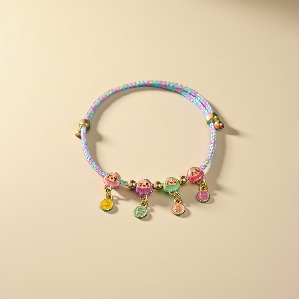 Colorful woven bracelet, hand-woven with natural cotton thread, light and breathable summer accessory Specification image