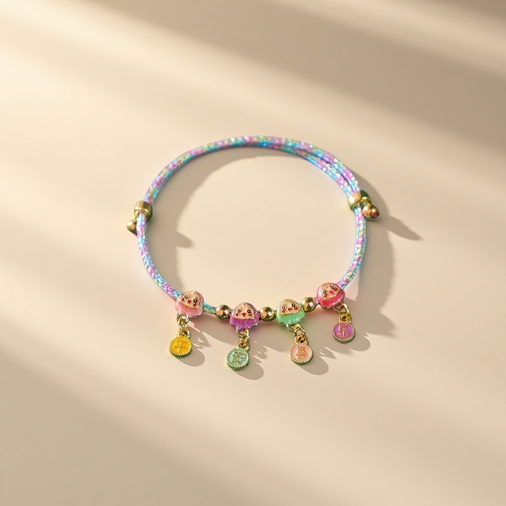 Colorful woven bracelet, hand-woven with natural cotton thread, light and breathable summer accessory details Picture
