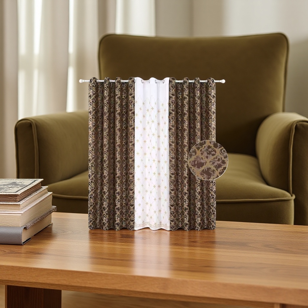 Curtains for light-blocking and heat-insulating, double-layer fabric for floor-to-ceiling Windows in the living room and bedroom, available in various sizes details Picture
