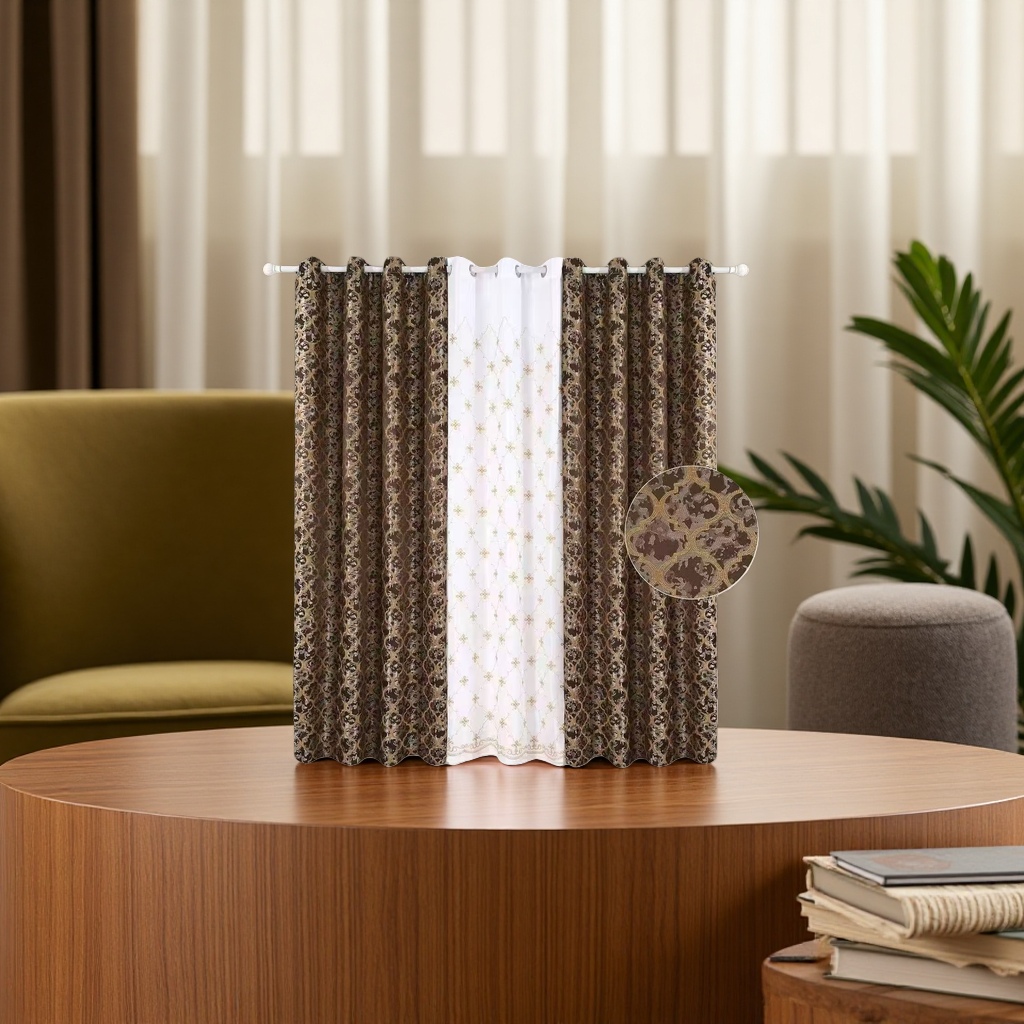 Curtains for light-blocking and heat-insulating, double-layer fabric for floor-to-ceiling Windows in the living room and bedroom, available in various sizes Specification image