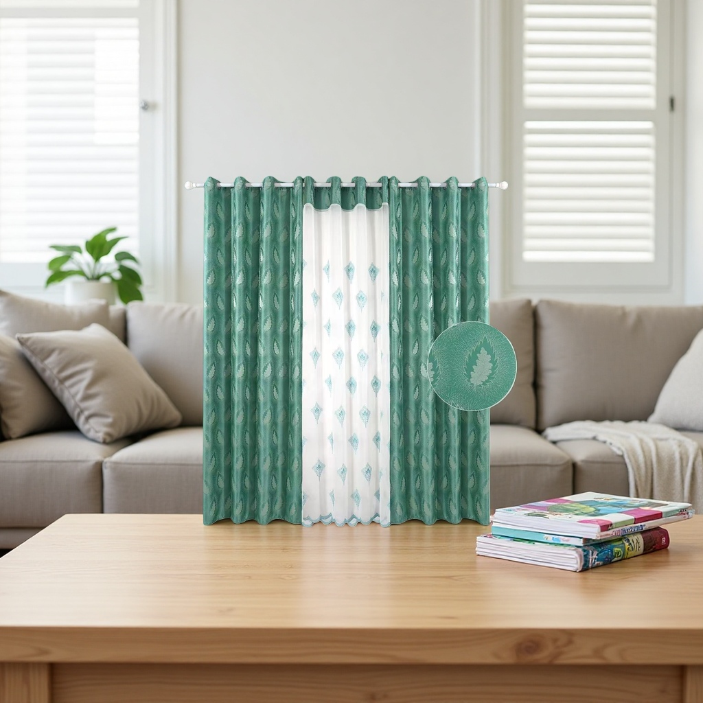 Pure cotton and linen blended curtains for light-blocking and UV-blocking, floor-to-ceiling window fabric for living rooms and bedrooms Specification image