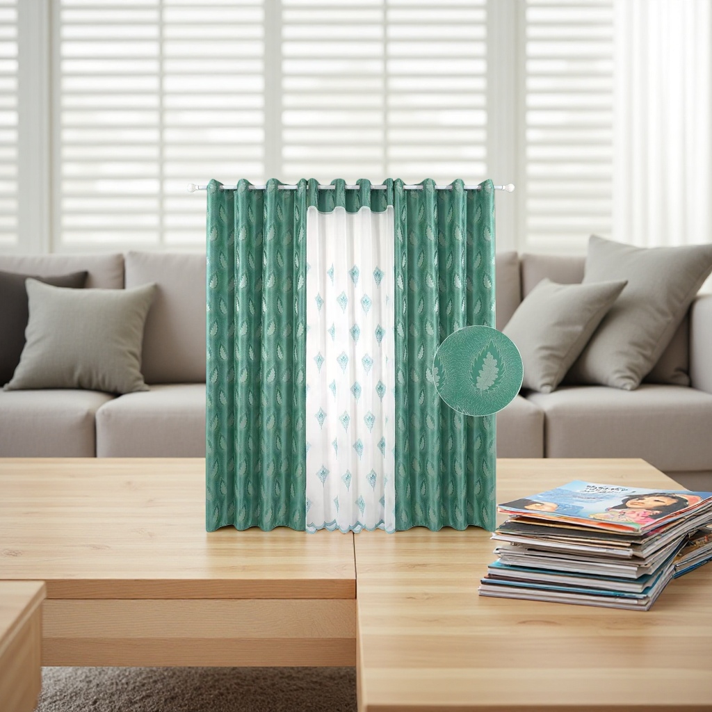 Pure cotton and linen blended curtains for light-blocking and UV-blocking, floor-to-ceiling window fabric for living rooms and bedrooms Application Scenario