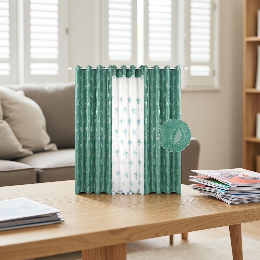 Pure cotton and linen blended curtains for light-blocking and UV-blocking, floor-to-ceiling window fabric for living rooms and bedrooms