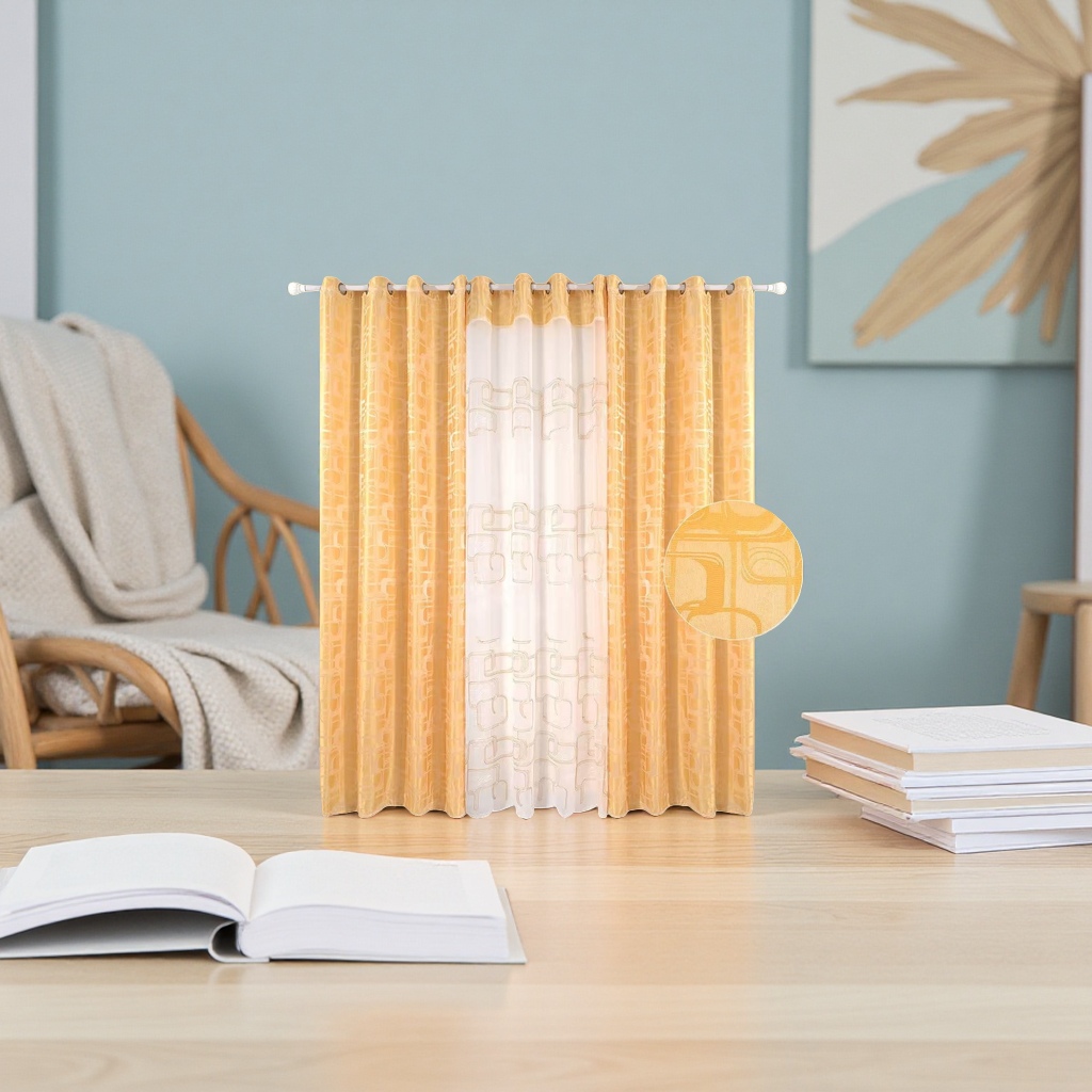 Pure cotton jacquard blackout curtains, double-layer fabric for floor-to-ceiling Windows in living rooms and bedrooms, customizable