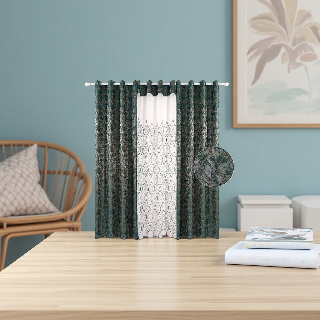 Занавески из пухового покрытия, которые закрывают свет в гостиной Specification image