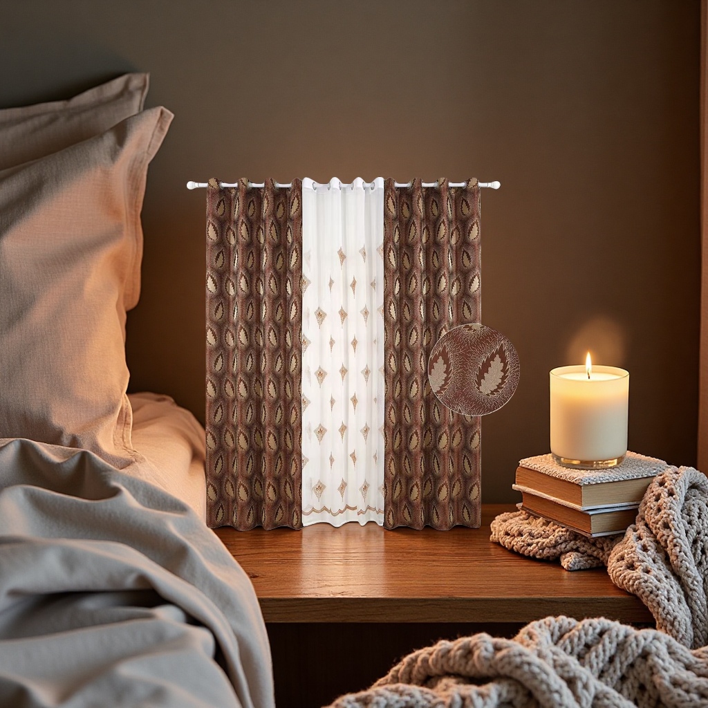 Pure cotton and linen blend curtains for light-blocking and soundproofing, floor-to-ceiling window fabric for living rooms and bedrooms