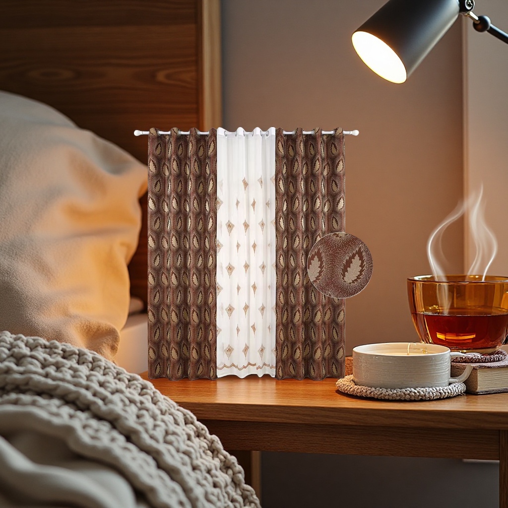 Pure cotton and linen blend curtains for light-blocking and soundproofing, floor-to-ceiling window fabric for living rooms and bedrooms Specification image