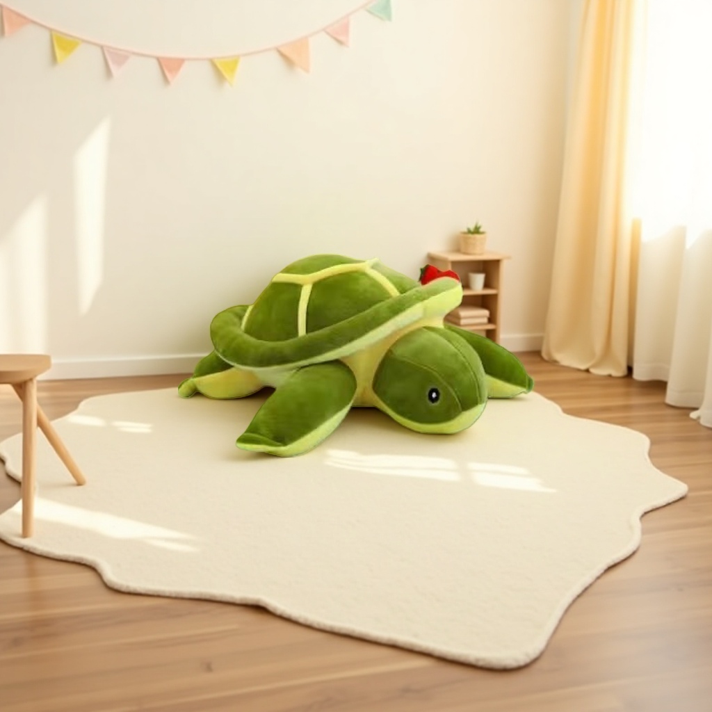 Green plush turtle toy children's soothing pillow, cute realistic pet doll Specification image