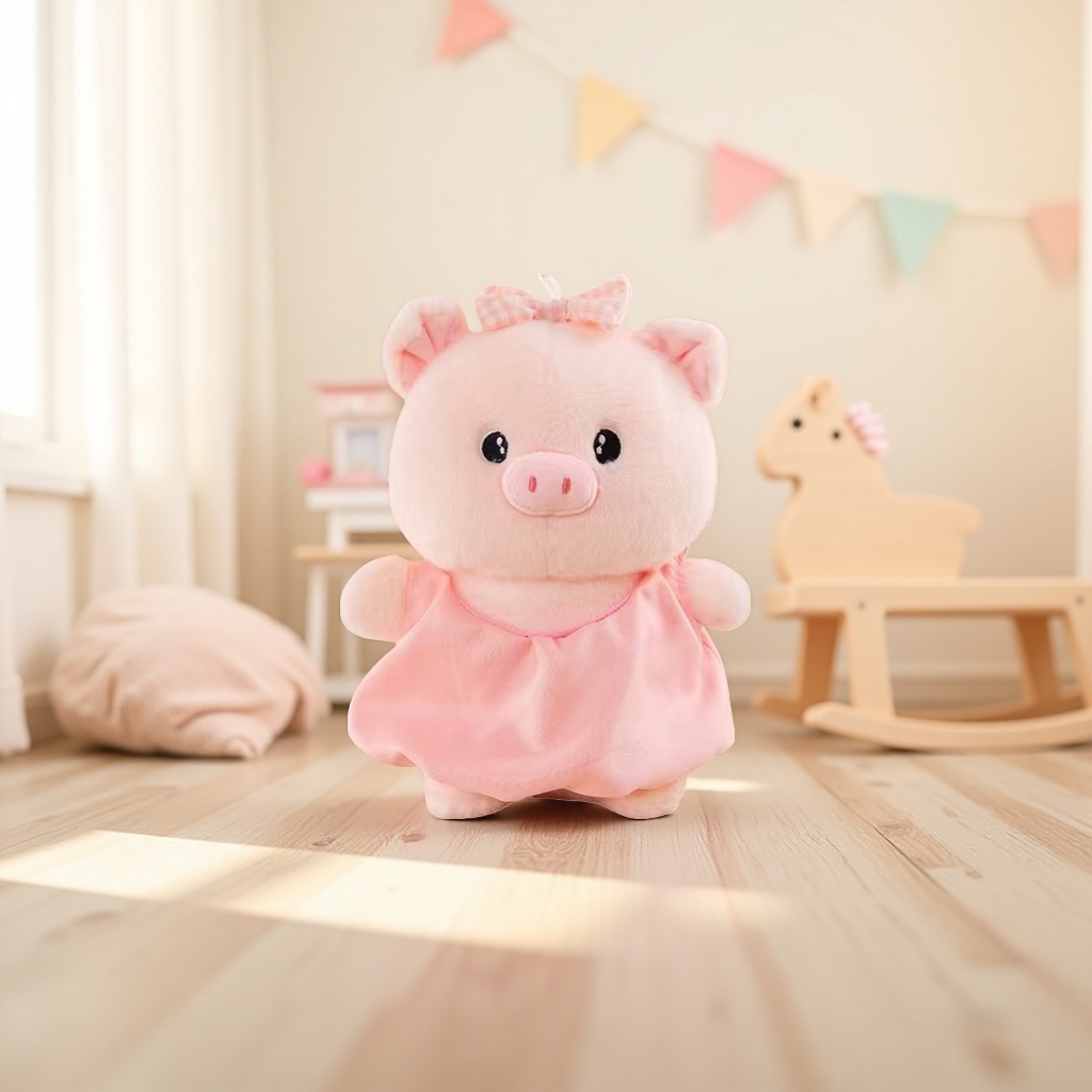 Pink piglet plush toy, cute throw pillow, children's gift, plush toy