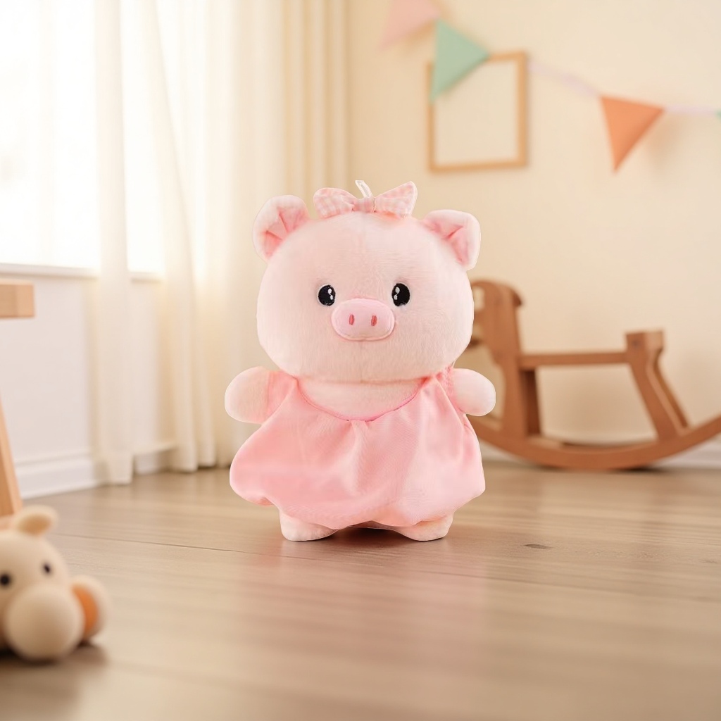Pink piglet plush toy, cute throw pillow, children's gift, plush toy Application Scenario