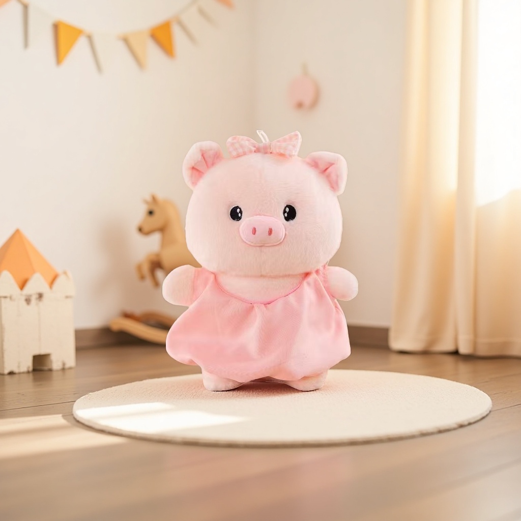 Pink piglet plush toy, cute throw pillow, children's gift, plush toy Specification image