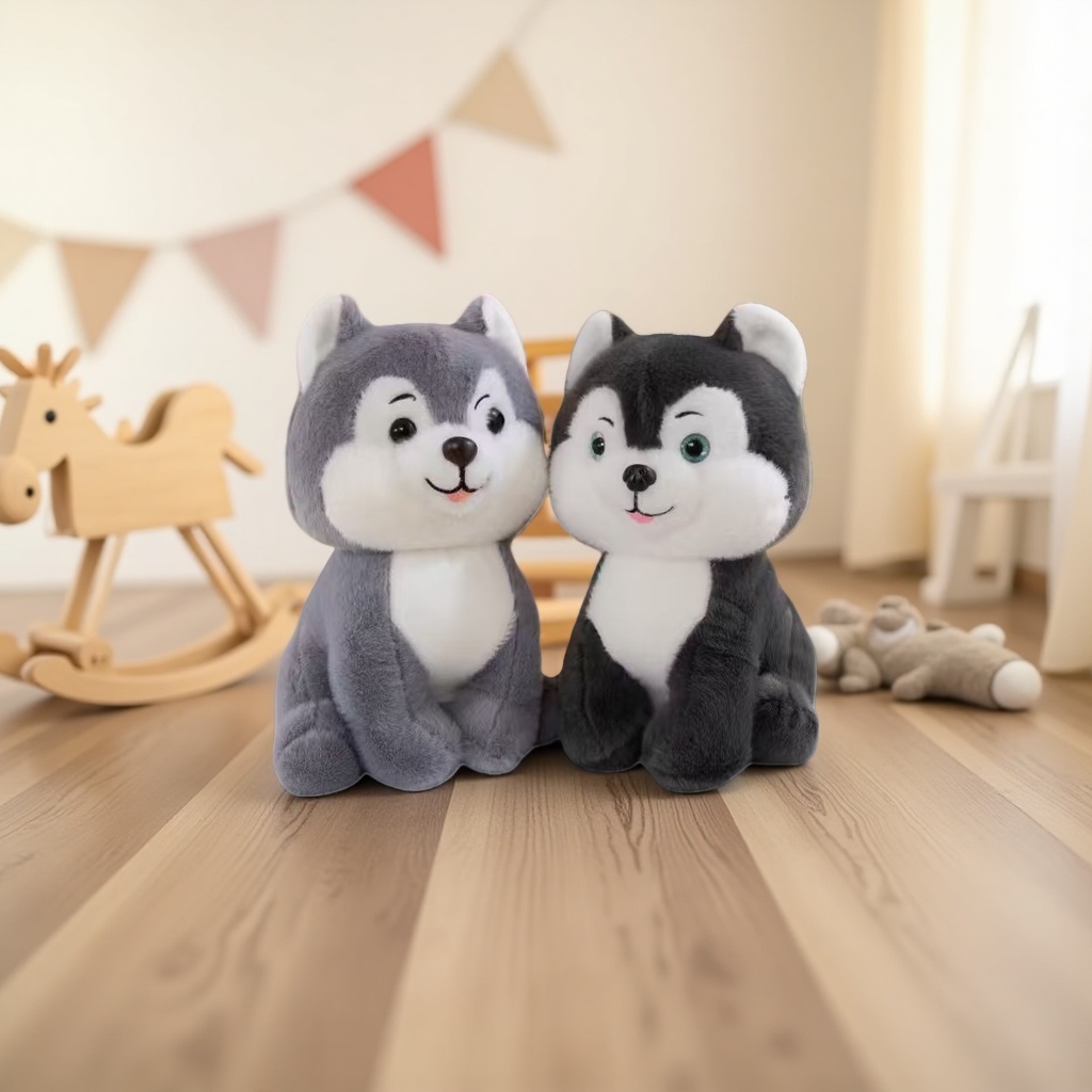 Husky plush toys, cute throw pillows, and plush figurines for living room decoration Specification image