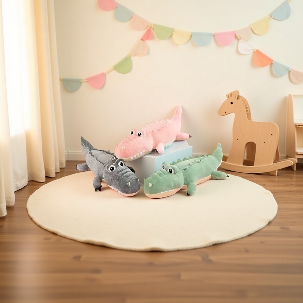 Plush toy crocodile figurines, cute and soft plush pillow ornaments details Picture