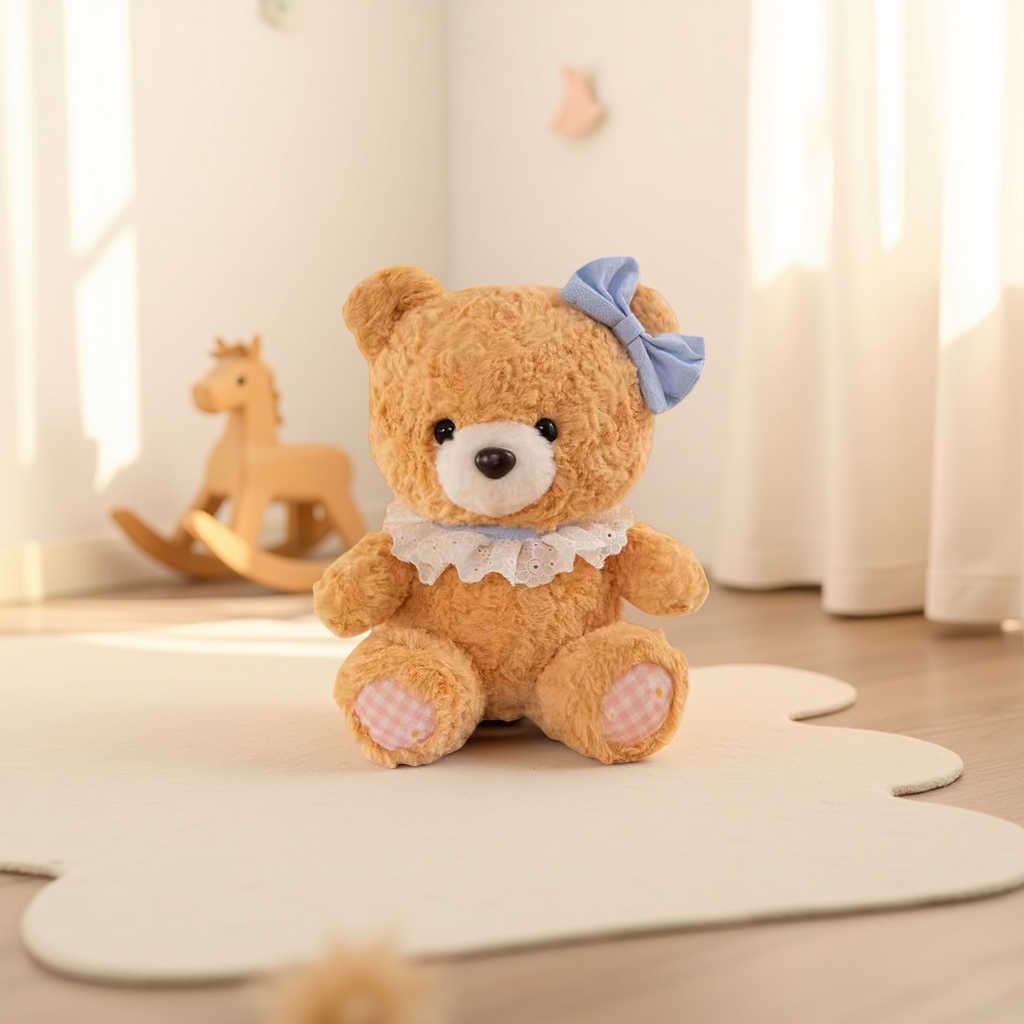 plush toy teddy bear short fleece plush soothing and accompanying children 's gift details Picture