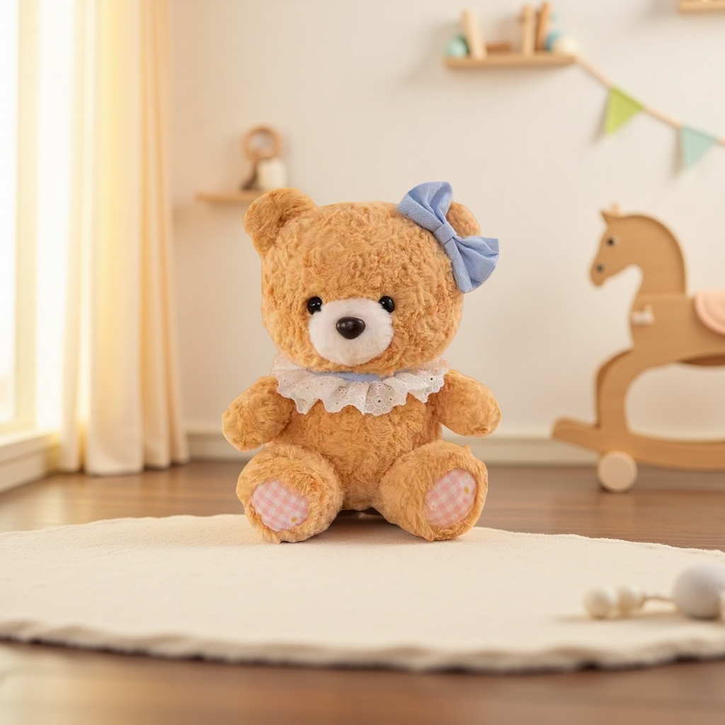 plush toy teddy bear short fleece plush soothing and accompanying children 's gift Application Scenario