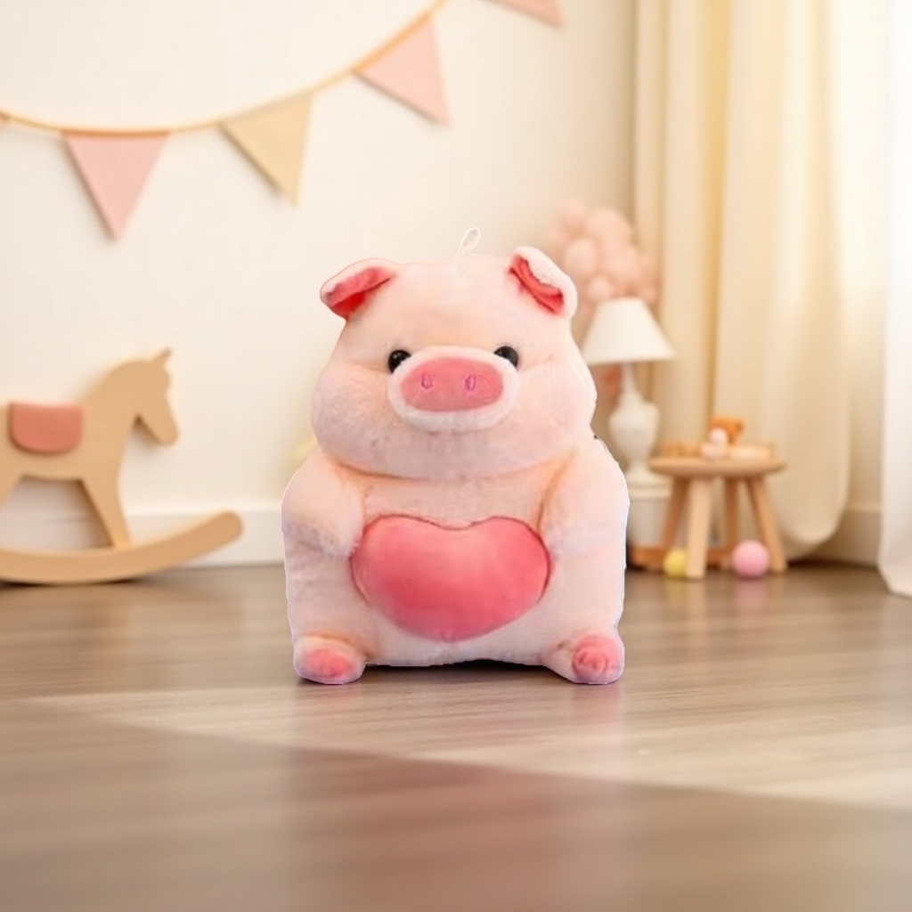 Pink plush little pig figurine for home decoration, cute bedroom bedside storage doll Specification image