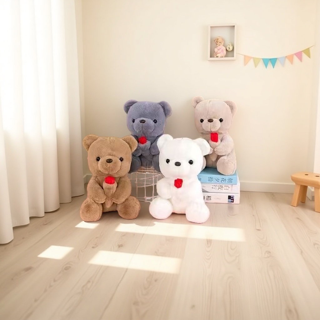 Teddy bear plush toys, super soft short fleece cushions for living room and bedroom decoration
