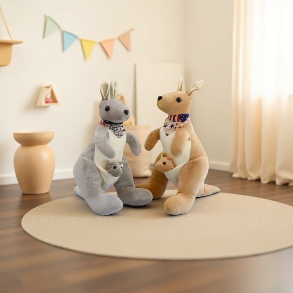 Plush toys, kangaroo dolls, cute throw pillows, stuffed dolls, plush toys details Picture