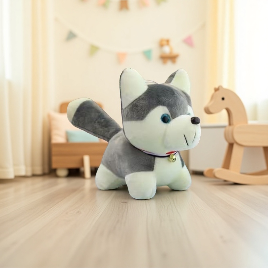 Husky plush toys, cute and realistic pillow dolls, adorable pet fabric home decoration details Picture