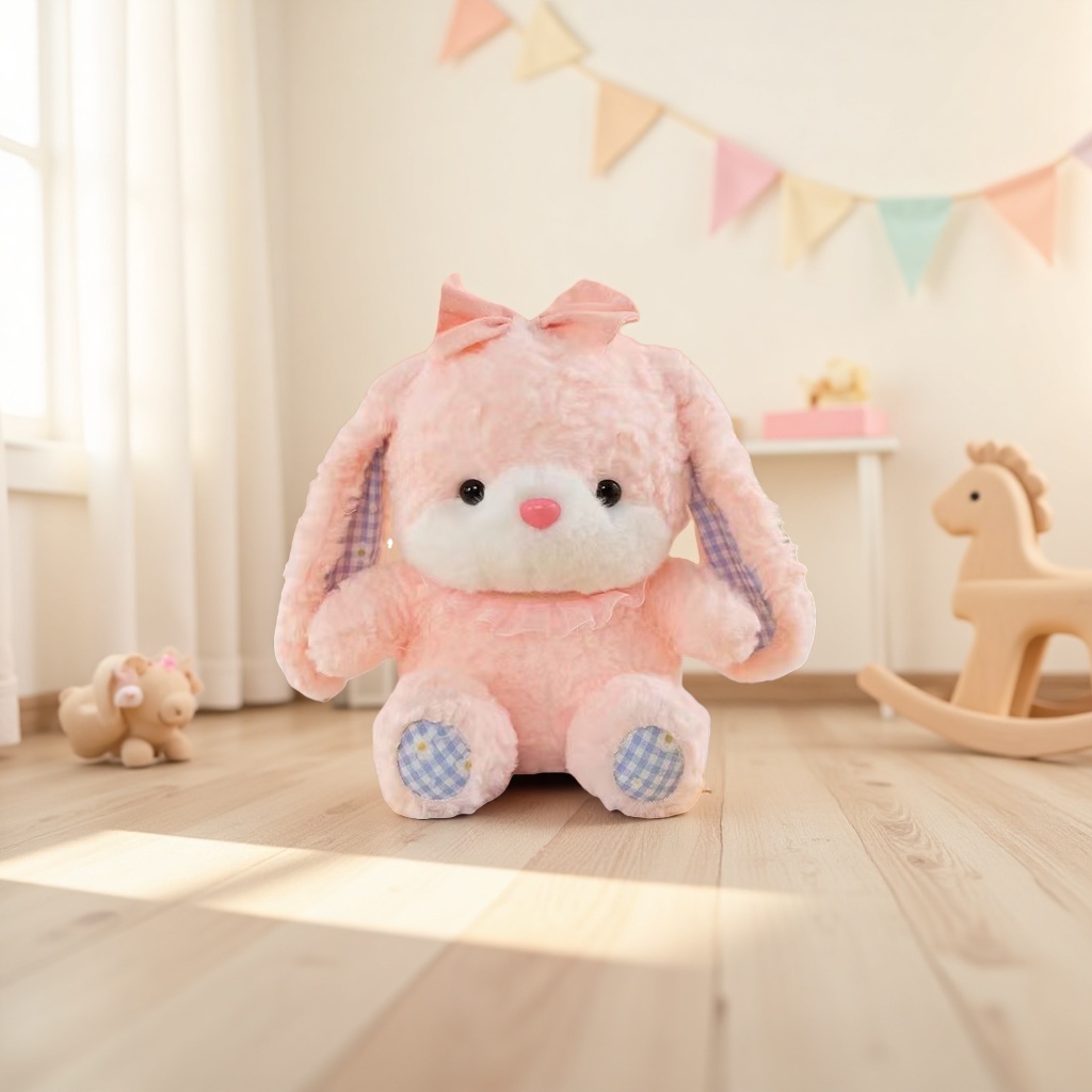 Pink plush rabbit doll cute pillow plush toy girl gift plush rabbit baby