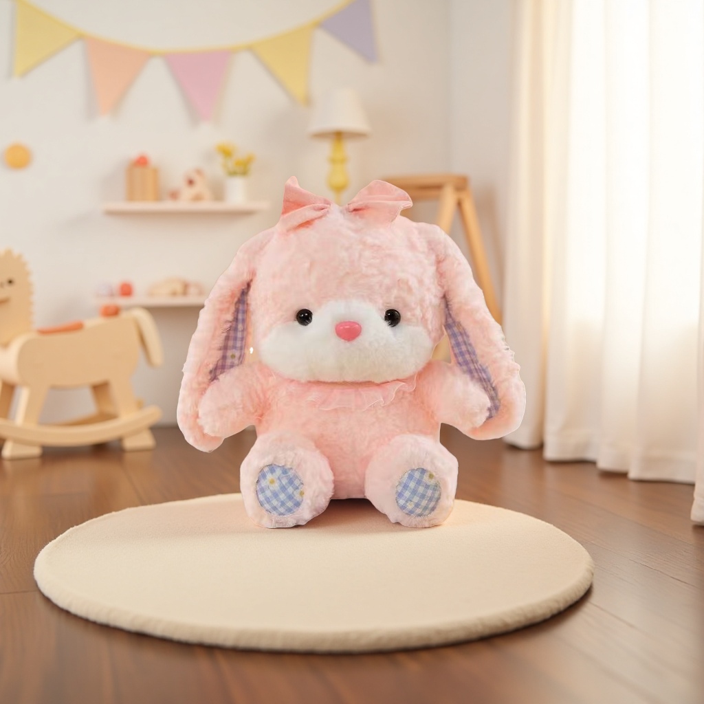 Pink plush rabbit doll cute pillow plush toy girl gift plush rabbit baby Specification image