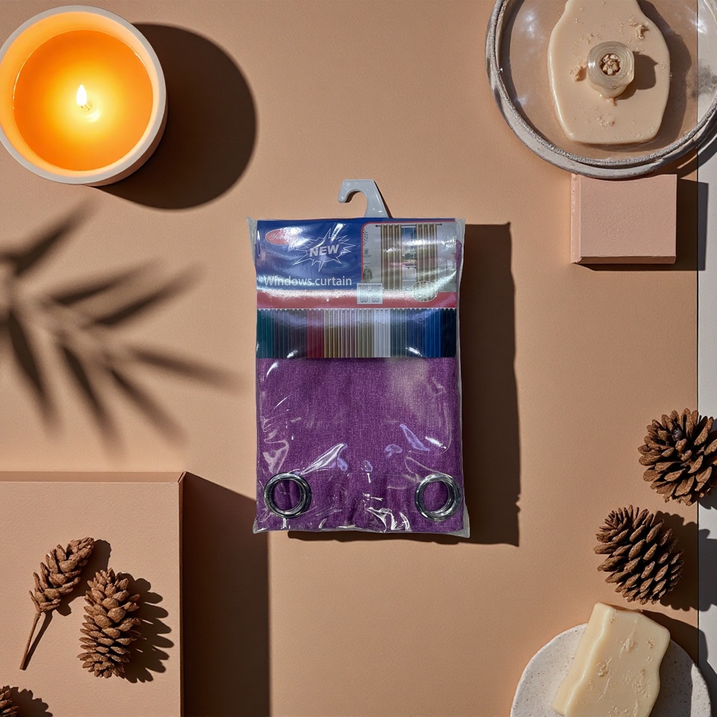 Purple blackout curtains are suitable for both living rooms and bedrooms, with a high-end drape and a simple Nordic style Specification image
