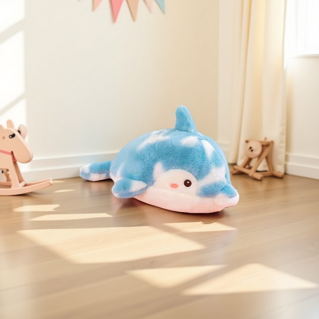 Blue spotted dolphin plush toy, cute and soft pillow, children's gift Application Scenario