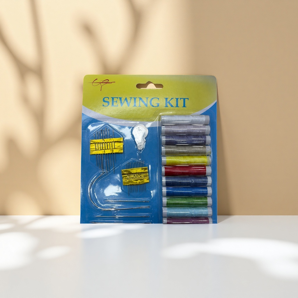 The household sewing tool set includes a needle, thread, scissors, ruler and other multi-functional portable mending tools details Picture