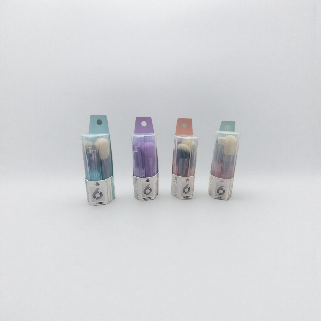 A set of 12 natural fiber makeup brushes with a portable storage design Specification image
