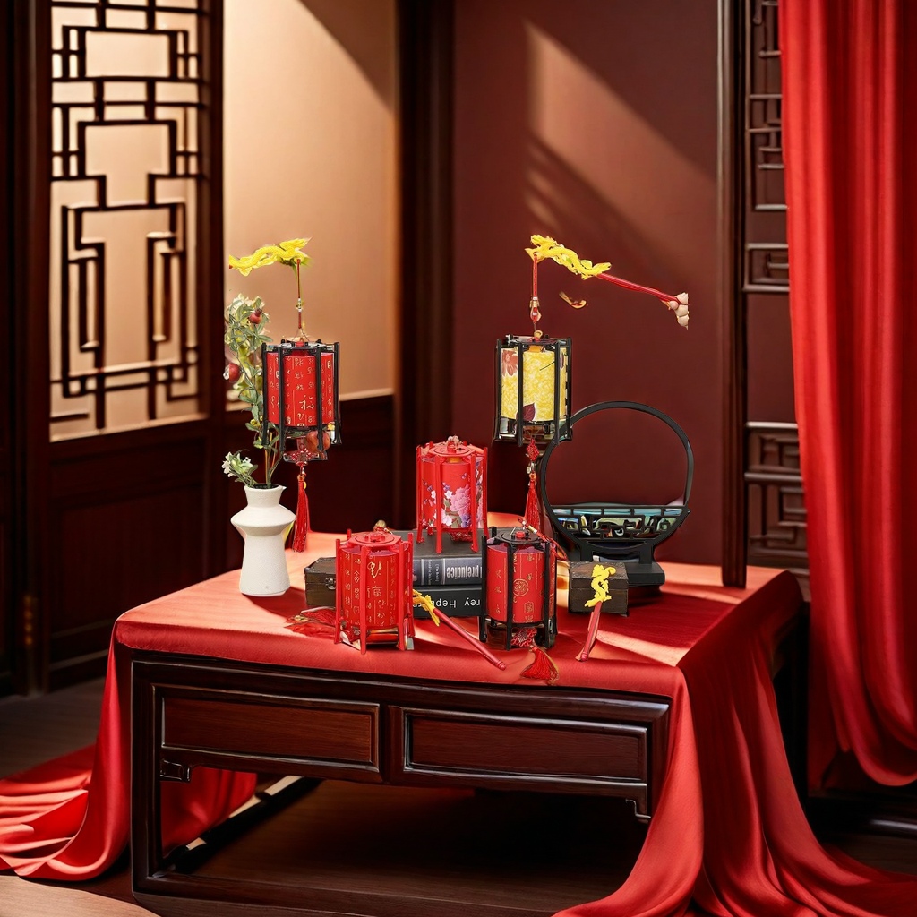 Red festive lanterns for traditional festivals, festive hanging decorations, and decorations for the living room and courtyard during the Spring Festival and Lantern Festival Application Scenario