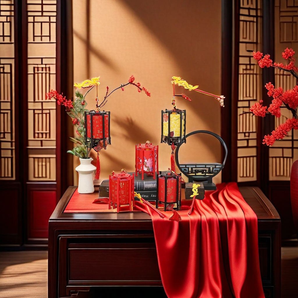 Red festive lanterns for traditional festivals, festive hanging decorations, and decorations for the living room and courtyard during the Spring Festival and Lantern Festival